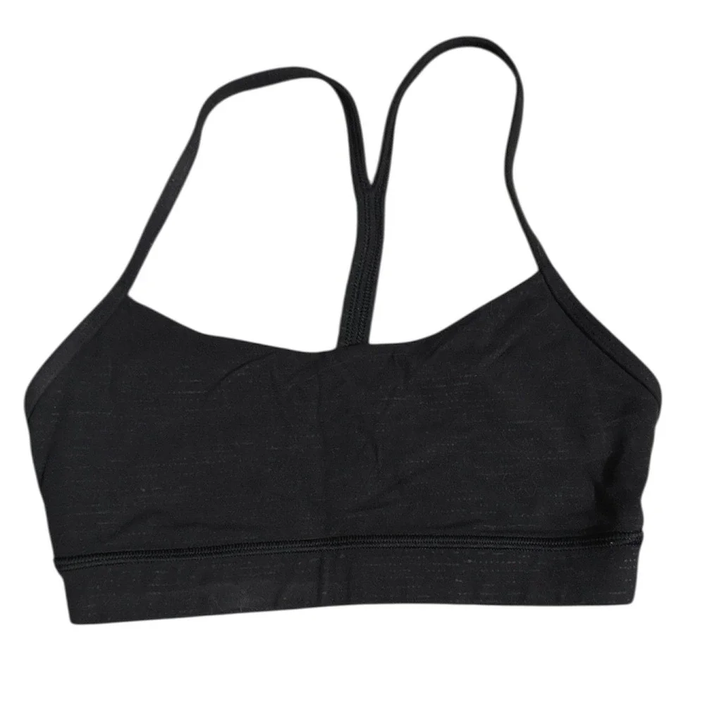 Lululemon‎ Flow Y Bra Nulu Black Sports Bra Size 2